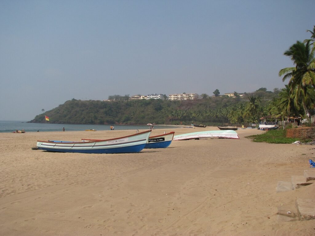 Fishing boats on Bogmalo beach near Vasco, Goa